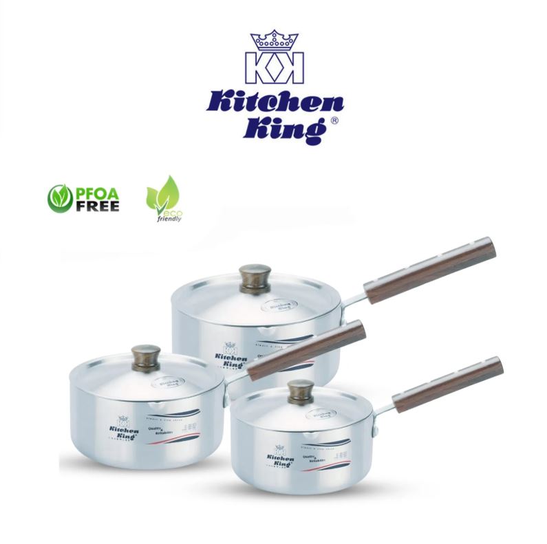 KK  Metal Finish Tempo Sauce Pan Set (Induction) ( 16-18-20 CM )